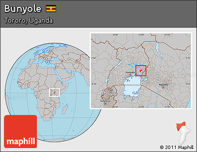 Gray Location Map of Bunyole