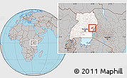 Gray Location Map of Bunyole, highlighted country