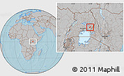 Gray Location Map of Bunyole, hill shading