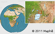 Satellite Location Map of Bunyole, highlighted parent region