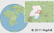 Savanna Style Location Map of Bunyole, highlighted country