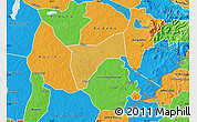 Physical Map of Bunyole, political outside