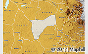 Shaded Relief Map of Bunyole, physical outside