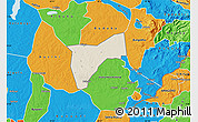 Shaded Relief Map of Bunyole, political outside