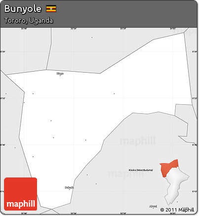 Silver Style Simple Map of Bunyole
