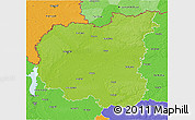 Physical 3D Map of Chernihivs'ka, political outside