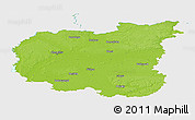 Physical Panoramic Map of Chernihivs'ka, single color outside
