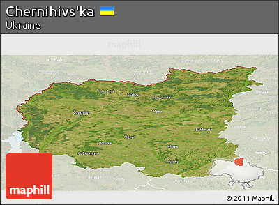 Satellite Panoramic Map of Chernihivs'ka, lighten