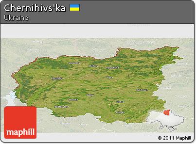 Satellite Panoramic Map of Chernihivs'ka, lighten