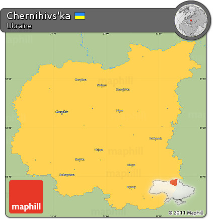 Savanna Style Simple Map of Chernihivs'ka, single color outside