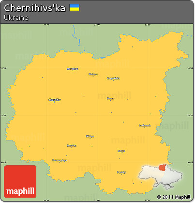 Savanna Style Simple Map of Chernihivs'ka, single color outside
