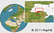 Satellite Location Map of Chernivets'ka, highlighted country