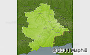 Physical 3D Map of Donets'ka, darken