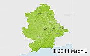 Physical 3D Map of Donets'ka, single color outside