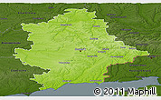 Physical Panoramic Map of Donets'ka, darken