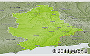 Physical Panoramic Map of Donets'ka, semi-desaturated