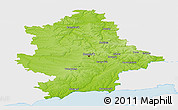 Physical Panoramic Map of Donets'ka, single color outside