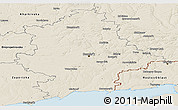 Shaded Relief Panoramic Map of Donets'ka