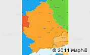 Political Simple Map of Donets'ka