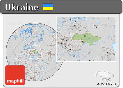 Savanna Style Location Map of Ukraine, lighten, desaturated
