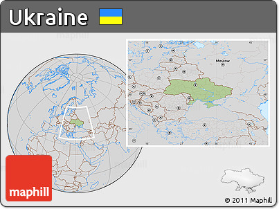Savanna Style Location Map of Ukraine, lighten, desaturated
