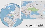 Savanna Style Location Map of Ukraine, lighten, desaturated, land only