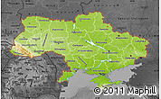 Physical Map of Ukraine, darken, desaturated