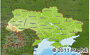 Physical Map of Ukraine, darken, land only