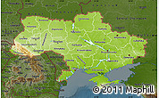 Physical Map of Ukraine, darken