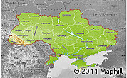 Physical Map of Ukraine, desaturated