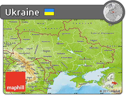 Physical Map of Ukraine