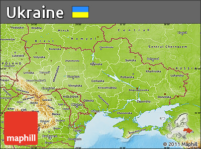 Physical Map of Ukraine