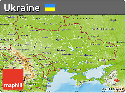 Physical Map of Ukraine