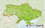 Physical Map of Ukraine, lighten