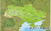 Physical Map of Ukraine, satellite outside, shaded relief sea