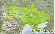 Physical Map of Ukraine, semi-desaturated