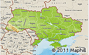 Physical Map of Ukraine, shaded relief outside