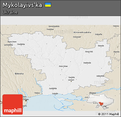 Classic Style 3D Map of Mykolayivs'ka