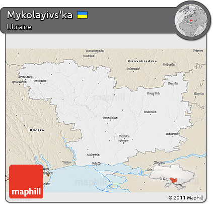 Classic Style 3D Map of Mykolayivs'ka