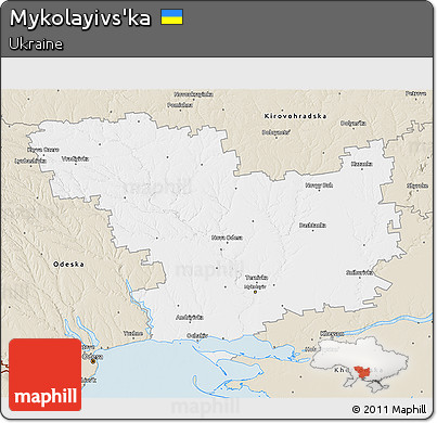 Classic Style 3D Map of Mykolayivs'ka