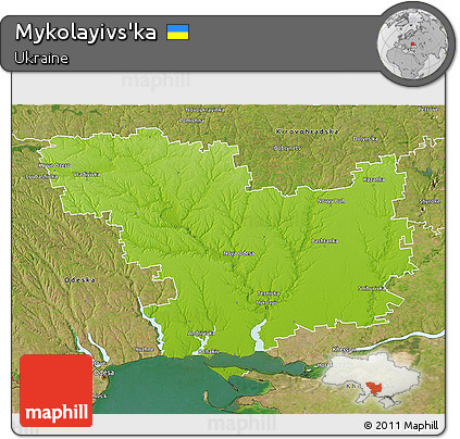Physical 3D Map of Mykolayivs'ka, satellite outside