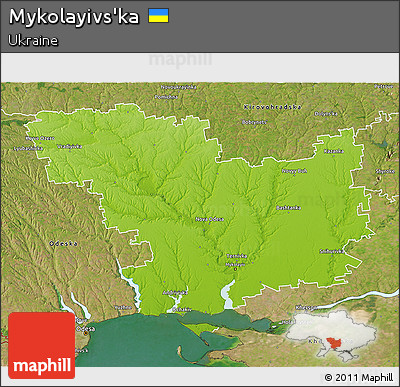 Physical 3D Map of Mykolayivs'ka, satellite outside