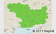 Political 3D Map of Mykolayivs'ka, shaded relief outside