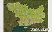 Satellite 3D Map of Mykolayivs'ka, darken