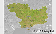 Satellite 3D Map of Mykolayivs'ka, lighten, desaturated