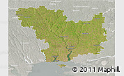 Satellite 3D Map of Mykolayivs'ka, lighten, semi-desaturated