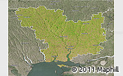 Satellite 3D Map of Mykolayivs'ka, semi-desaturated