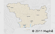 Shaded Relief 3D Map of Mykolayivs'ka, lighten, desaturated