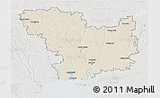 Shaded Relief 3D Map of Mykolayivs'ka, lighten, semi-desaturated