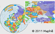 Political Location Map of Mykolayivs'ka, within the entire country